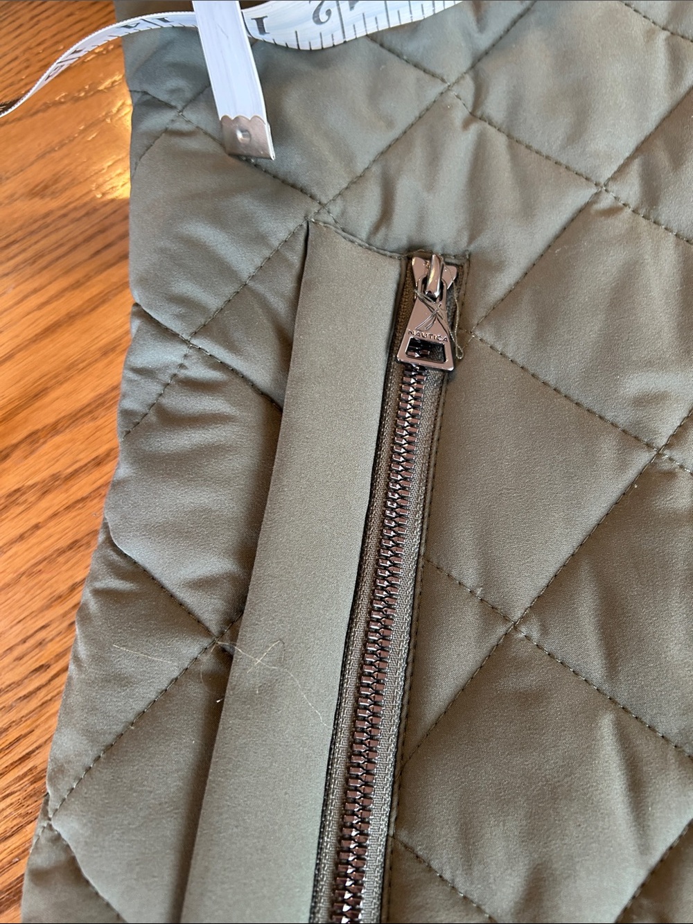 Nautica Quilted Hooded Coat in Olive - Picture 5 of 10